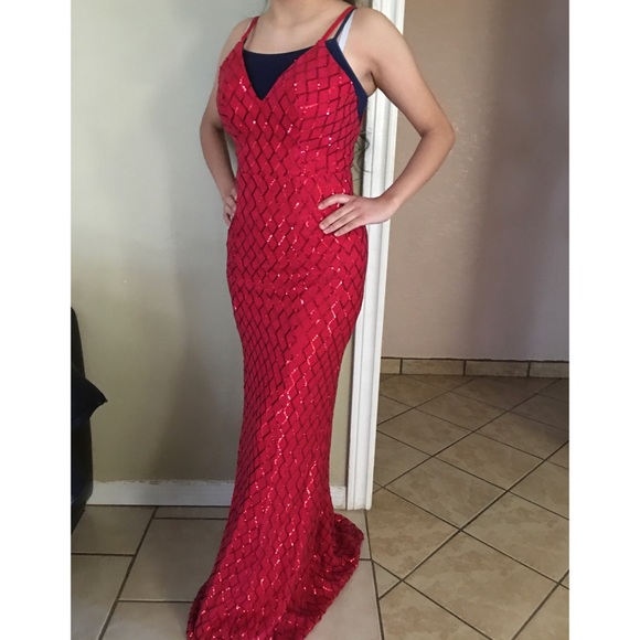 ✨SALE ✨ May Queen Couture Sequin Pattern Dress - Picture 3 of 15